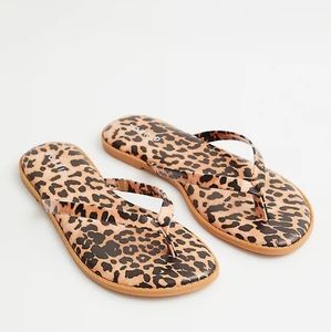 Leopard Faux Leather Flip Flop